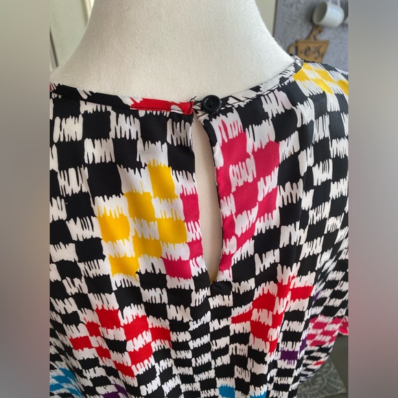 Vintage Bobbie Brooks checkered short sleeve blouse button back size large - Picture 4 of 8